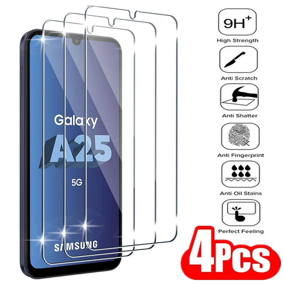 Para Samsung Galaxy A25 5G, protector de pantalla HD 2/4 piezas 9H película de vidrio templado - imagen 2
