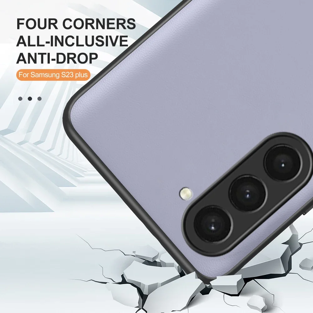 Funda de teléfono de piel lisa para Samsung Galaxy S24 Ultra, carcasa de silicona a prueba de golpes Samsang S23 Plus S23Ultra S24Ultra 5G - imagen 3