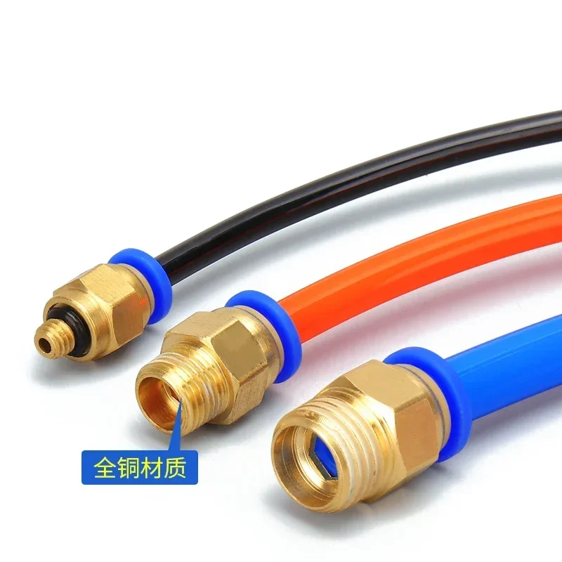 100 Uds accesorios neumáticos conectores de manguera PC 4mm 6mm 8mm 10mm rosca macho PT 1/4 1/8 1/2 piezas neumáticas de ajuste de liberación rápida - imagen 3