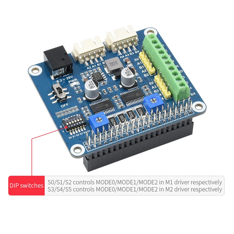 Sombrero de Motor paso a paso para Raspberry Pi HR8825 Unidades Dos motores paso a paso Hasta 1/32 Microstepping para RPI 5 4B 3B+ 3B Zero 2 W 1,3 - imagen 4