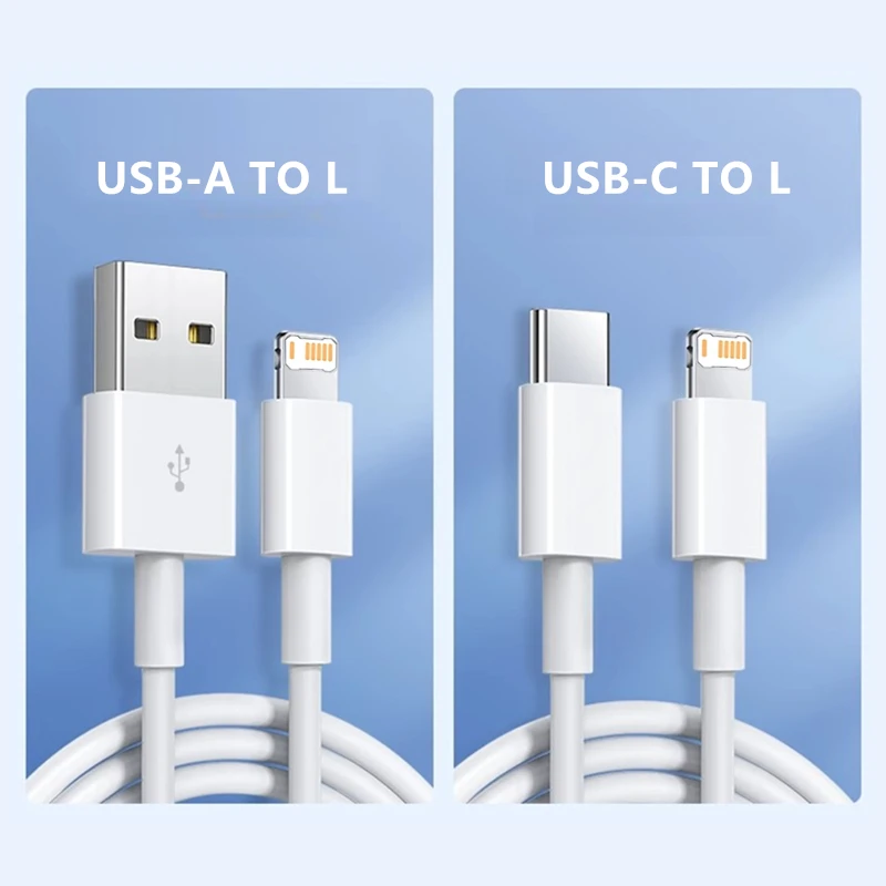 Cable USB de carga rápida Original PD de 20W para iPhone 14 8 7 Plus 13 12 11 Pro XS Max XR X USB C Cable de cargador rápido 1m 1,5m 2m 3m - imagen 3