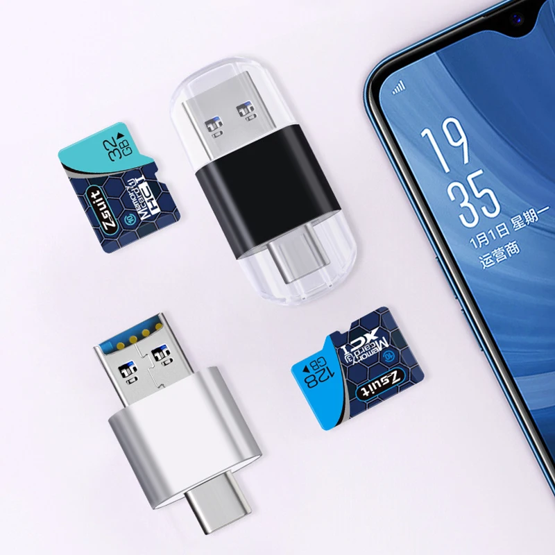 Lector de tarjetas USB 2,0 tipo C, SD, TF, MicroSD, adaptador OTG para Huawei, Xiaomi, teléfono Android, PC