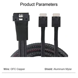 Cable Adaptador SFF-8654 8i a OCulink 8611 4i Perfil Bajo