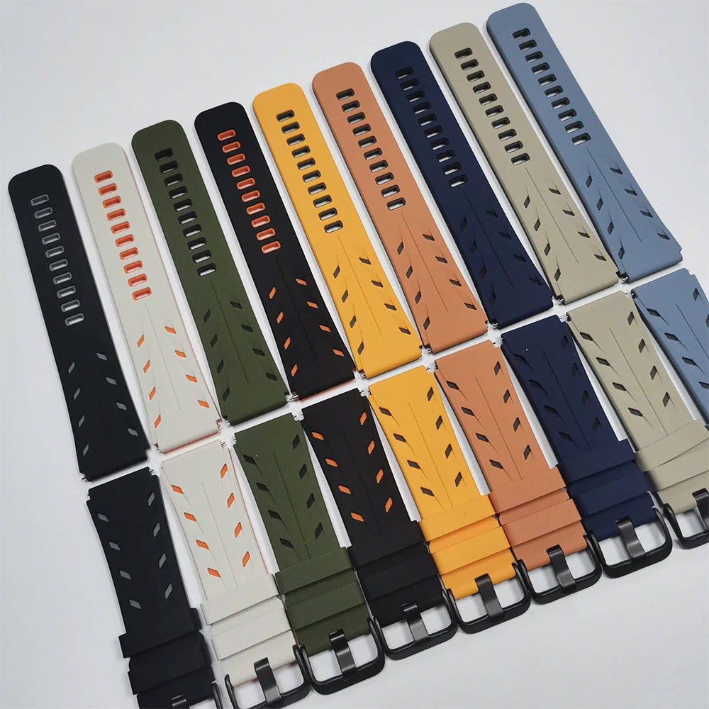 Correa deportiva de goma de 22mm para COROS PACE 4 3/APEX 4 42mm/APEX 2 Pro/APEX 46mm pulsera para Samsung Galaxy Watch3 45mm Gear S3 Band - imagen 2