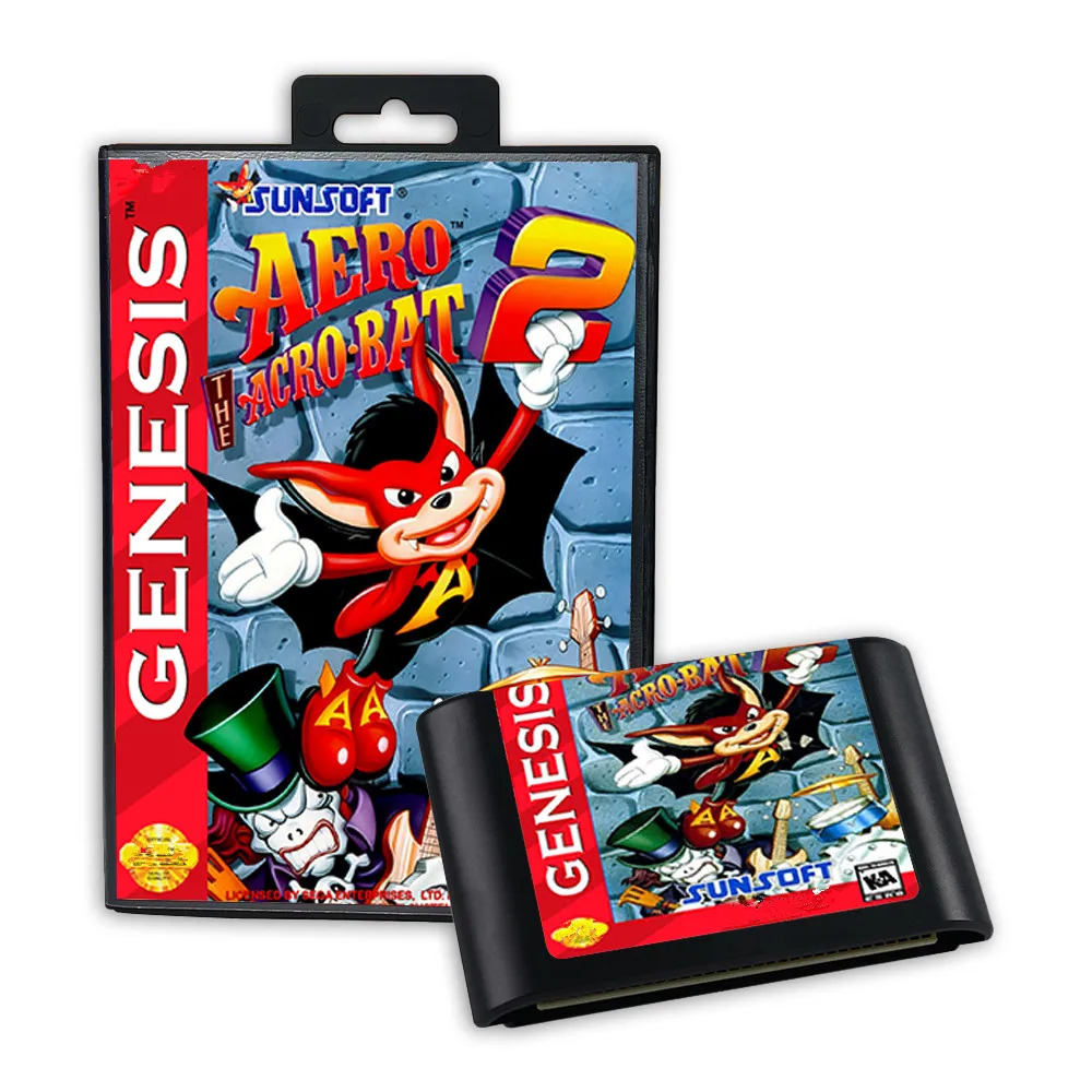 Cartucho de juego Retro Aero el Acro-Bat2 de 16 bits para consolas de videojuegos Sega Genesis Megadrive - imagen 3