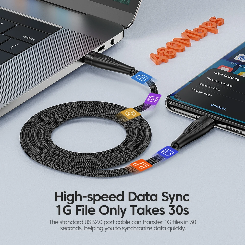 Toocki-Cable USB tipo C a tipo C, cargador de carga rápida PD 240 de 3,1 W para HUAWEI, Xiaomi, Samsung, Poco, IPad, Cable de datos - imagen 4