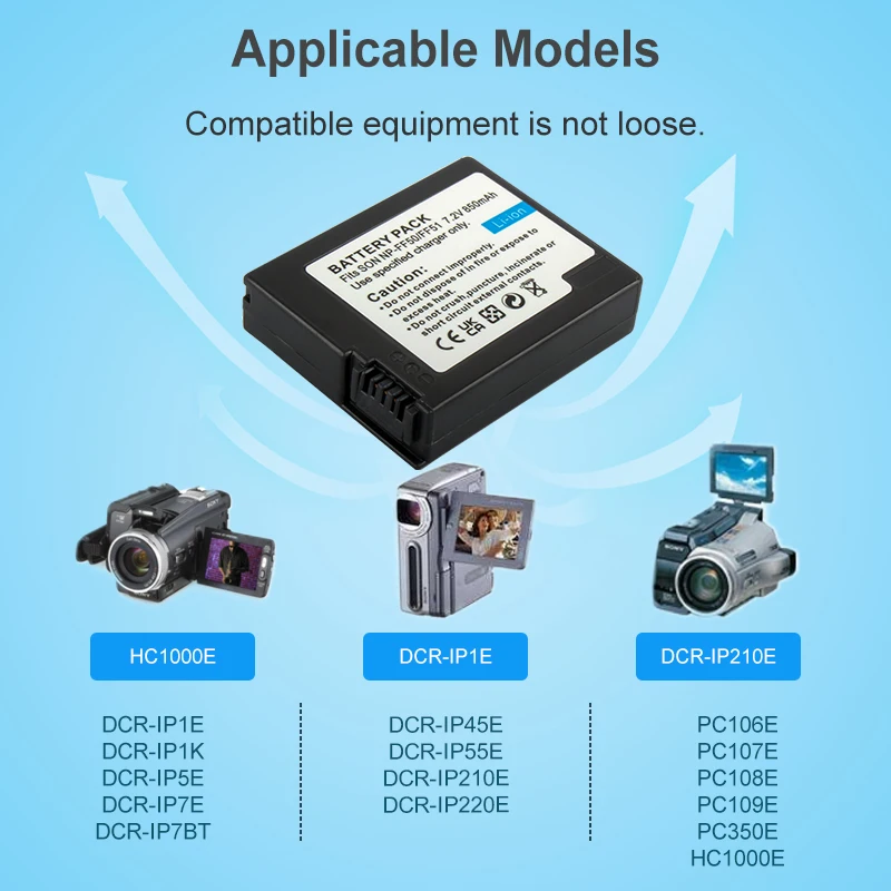 NP-FF50/51/51S BPF-500 Batería de cámara recargable de alta capacidad para Sony DCR-IP220E DCR-IP200K DCR-PC107 DCR-PC350 - imagen 3