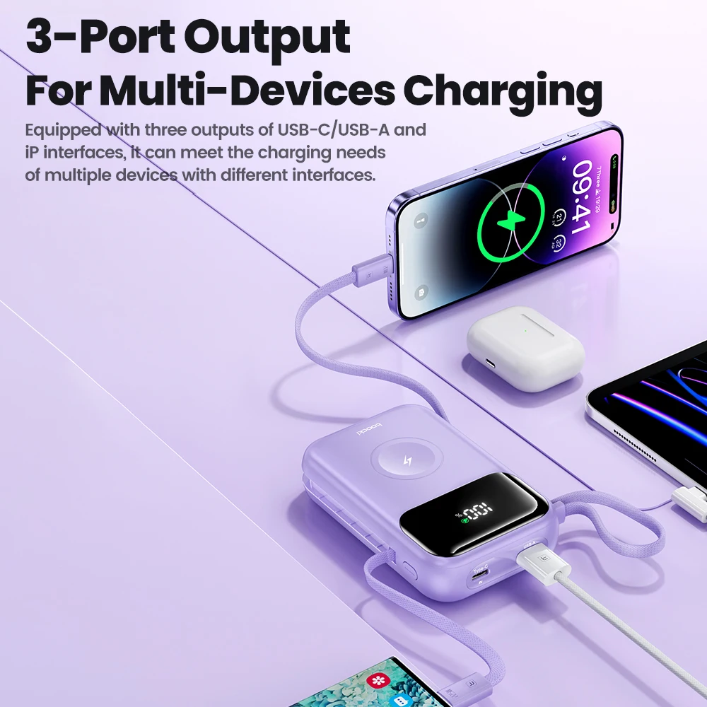 Toocki PowerBank 10000mAh portátil PD 22,5 W banco de energía de carga rápida para iPhone 16 15 14 13 12 Apple Watch batería externa móvil - imagen 3