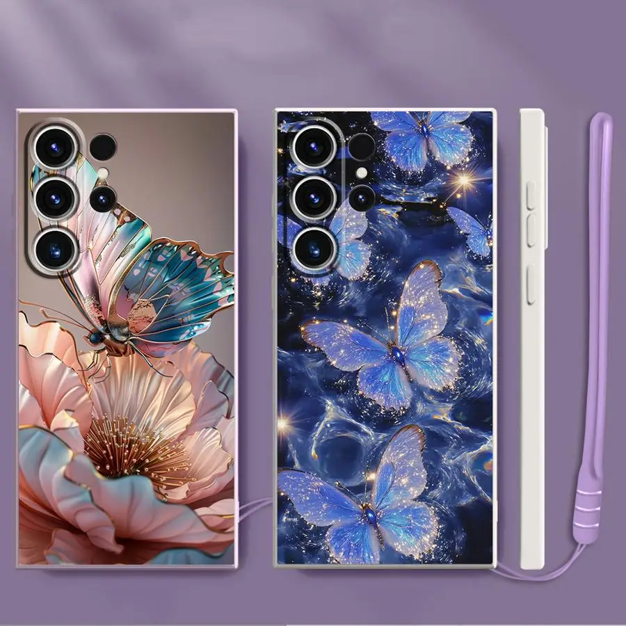 Funda de teléfono suave para Samsung Galaxy S22 Ultra S23 S25 Edge S24 FE Note 20 10 Ultra S21 Plus S20 flores de mármol de moda