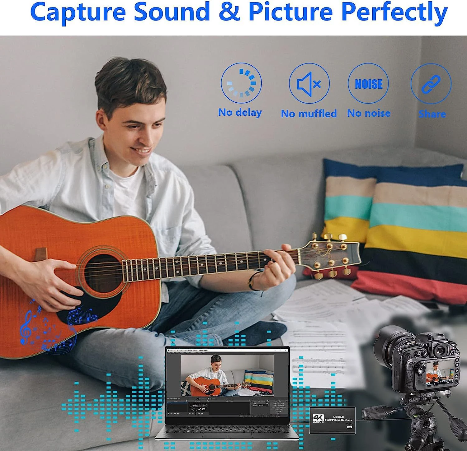 Tarjeta de captura de vídeo 4K USB2.0 compatible con HDMI 1080P 60fps grabador para PS4 juego DVD grabación de cámara transmisión en vivo - imagen 5