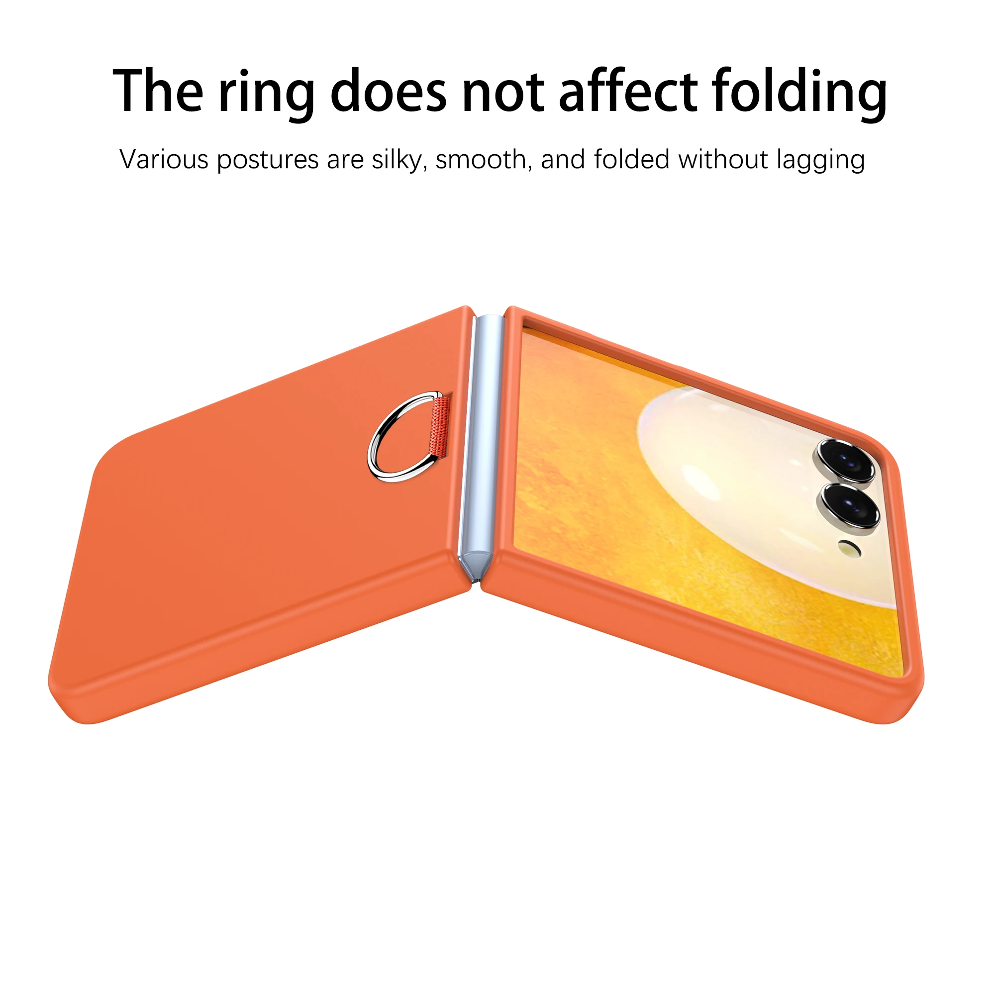 Funda de teléfono plegable de Color sólido con hebilla D de lujo para Samsung Galaxy Z Flip 7 FE 6 5 4 3 Flip7 Flip6 mate PC cubierta trasera a prueba de golpes - imagen 3