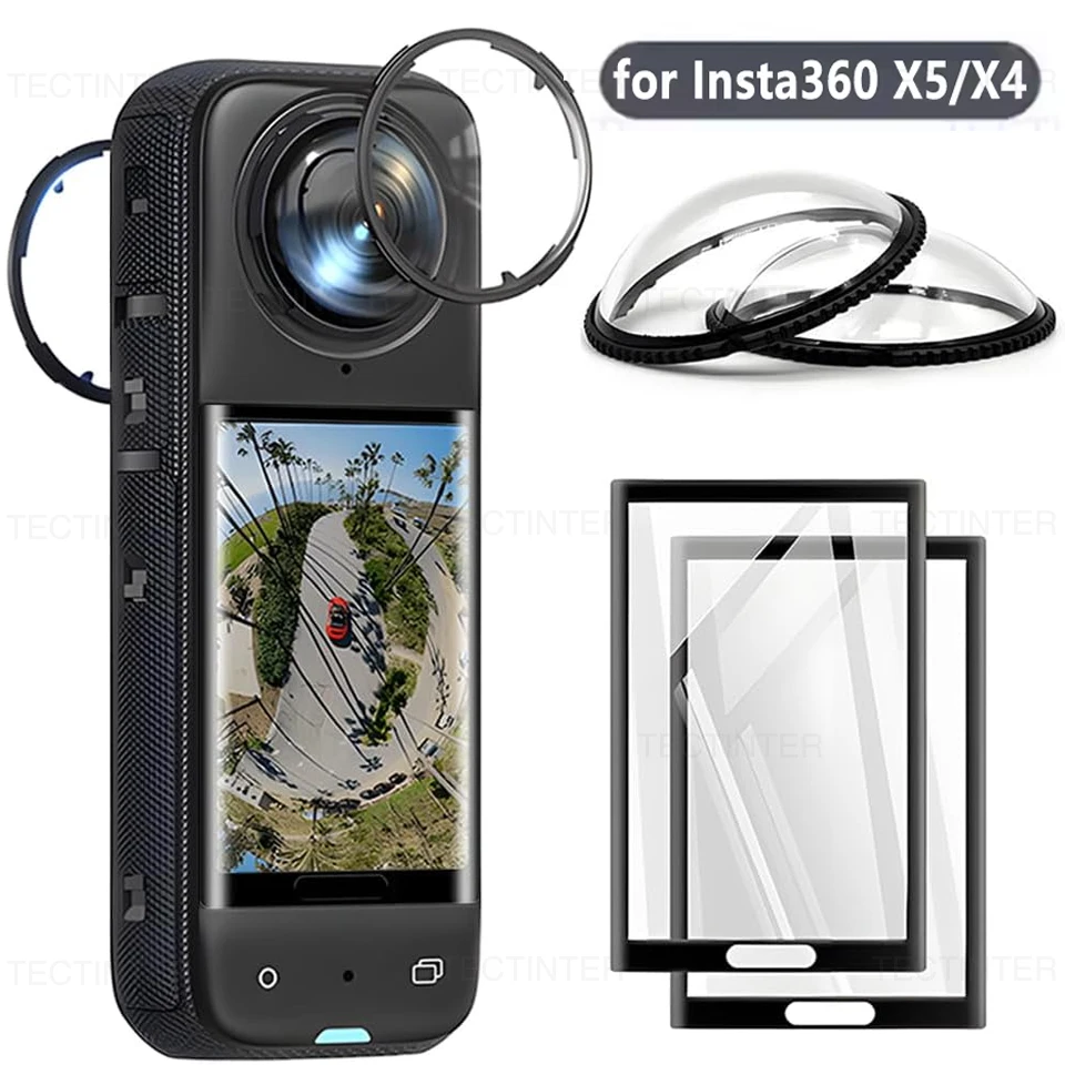 Protector de pantalla para Protector de lente Insta360 X4 + película protectora antiarañazos de vidrio templado para accesorios de cámara Insta360 X5/X4