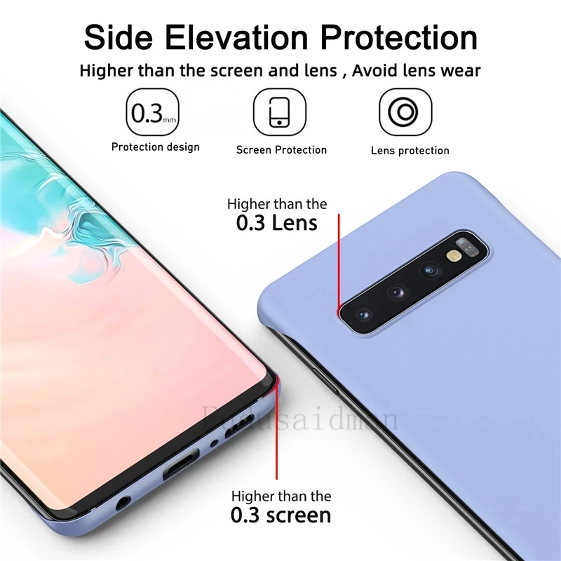 Funda de teléfono mate delgada de diseñador para Samsung S10 Plus, fundas clásicas con parachoques - imagen 4