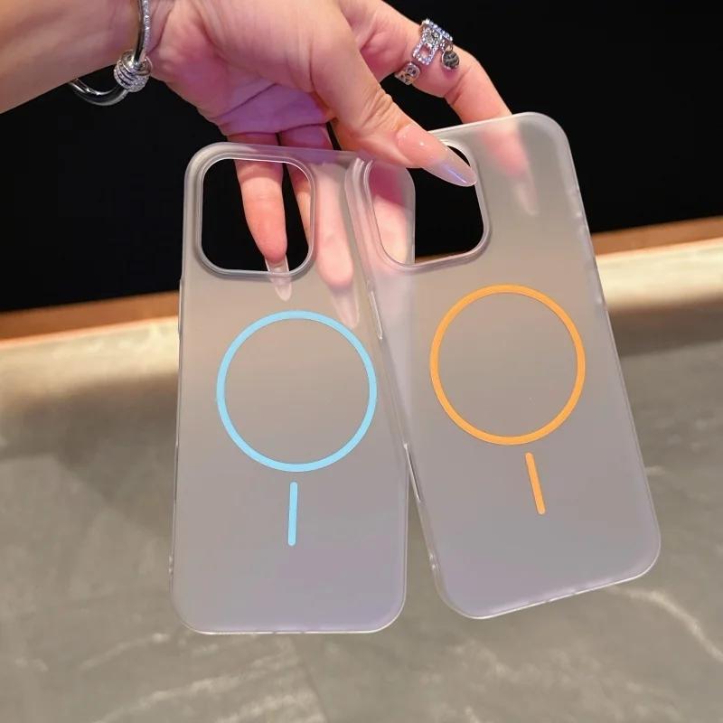 Funda magnética mate a prueba de golpes para cámara Magsafe para iPhone 16 Plus 15 14 13 12 11 Pro Max, funda trasera a prueba de golpes con orificio grande - imagen 2