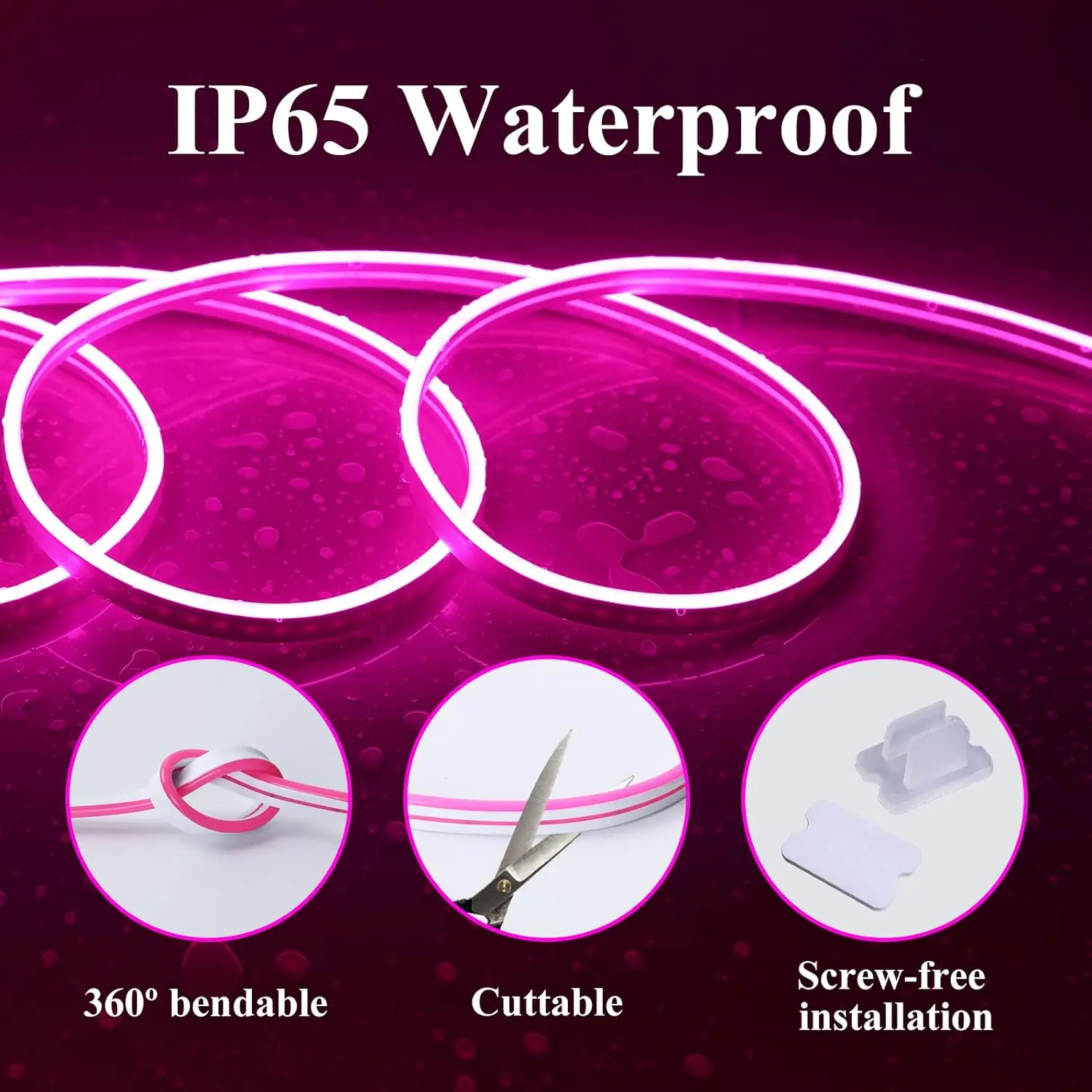 Cuerda de luz LED de neón de 10M, 120LED por M ,IP67, 24V, difusor flexible, silicona impermeable cortable y flexible, para letrero personalizado, decoración - imagen 5