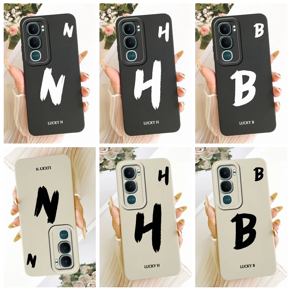Para Vivo Y31 5G Funda 2025 lindas letras de la suerte suave silicona mate TPU Funda protectora de lente para Vivo Y21D Y 21D Funda V2521