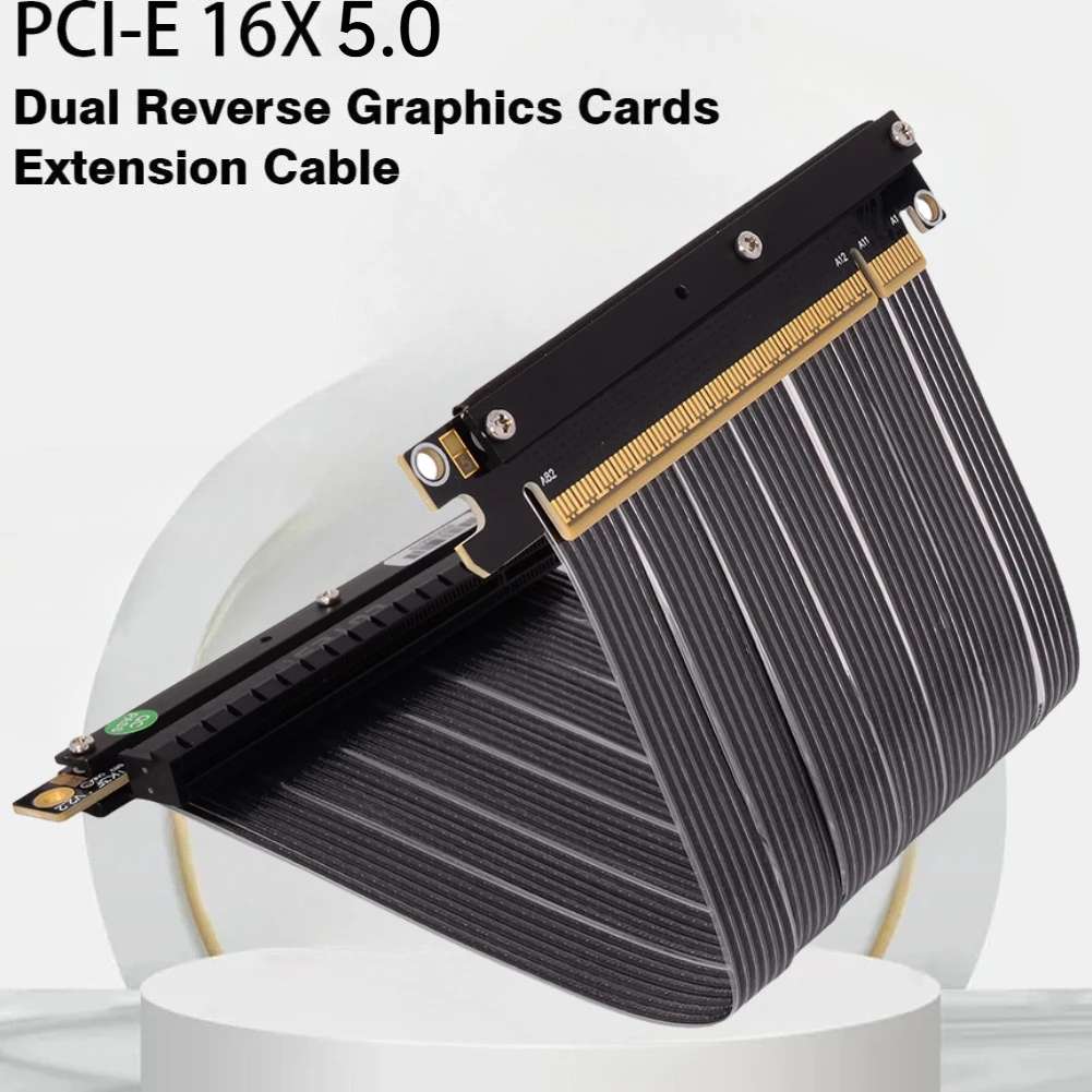 Cable de extensión PCIE 5,0 16x Chapado en plata de 512Gbps, Cable de tarjeta gráfica Rise sin pérdidas 5,0 PCI Express Gen5 GPU ITX A4 PC ordenador - imagen 2