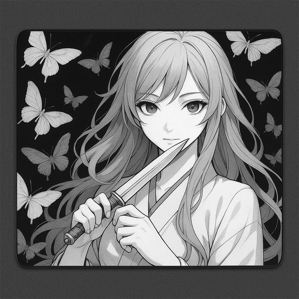 Alfombrilla de ratón de Anime Warrior Girl e-sports, alfombrilla de ratón para juegos de equilibrio, alfombrilla de ratón de ordenador con impresión HD, alfombrilla de escritorio para teclado profesional - imagen 2