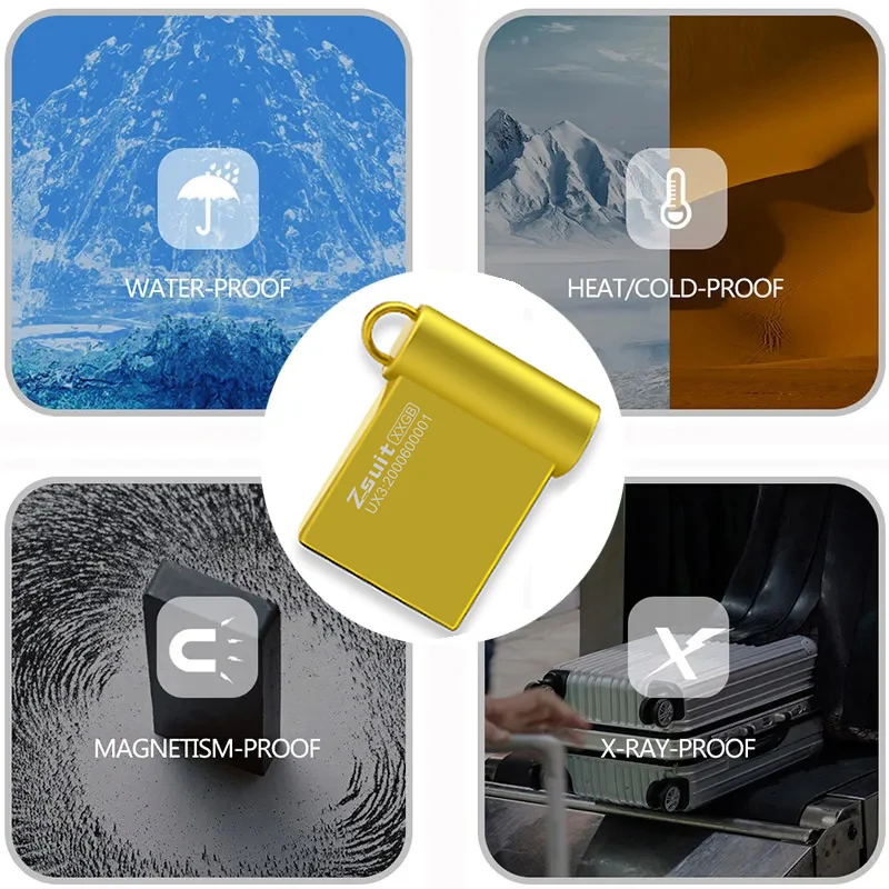 Zsuit 10 Uds Logo gratis memoria U disco USB Flash Drive 4GB USB Metal Stick Pendrive 64gb USB Mini Pen Drive 32GB memoria U disco - imagen 4