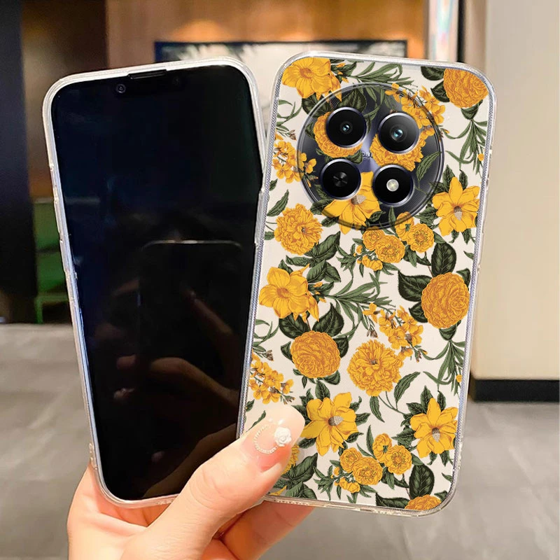 Funda transparente para Realme 12 12X 5G, Funda suave de TPU con dibujos de flores a prueba de golpes para Realme 12x6,72 ", Funda de mariposa - imagen 3