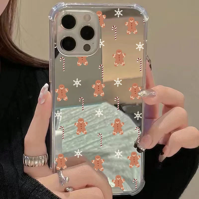 Funda acrílica con espejo de galleta navideña para Samsung Galaxy A06 A14 A23 A36 A52 A55 S25 S24 S23 S22 S21 Ultra Plus FE - imagen 4