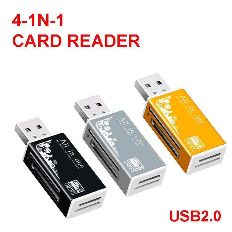 Lector de tarjetas 4 puertos USB2.0 memoria SD tarjeta TF SDHC MMC/RS MMC TF MS/MS PRO/MS DUO M2 adaptador para ordenador portátil accesorios de PC de escritorio