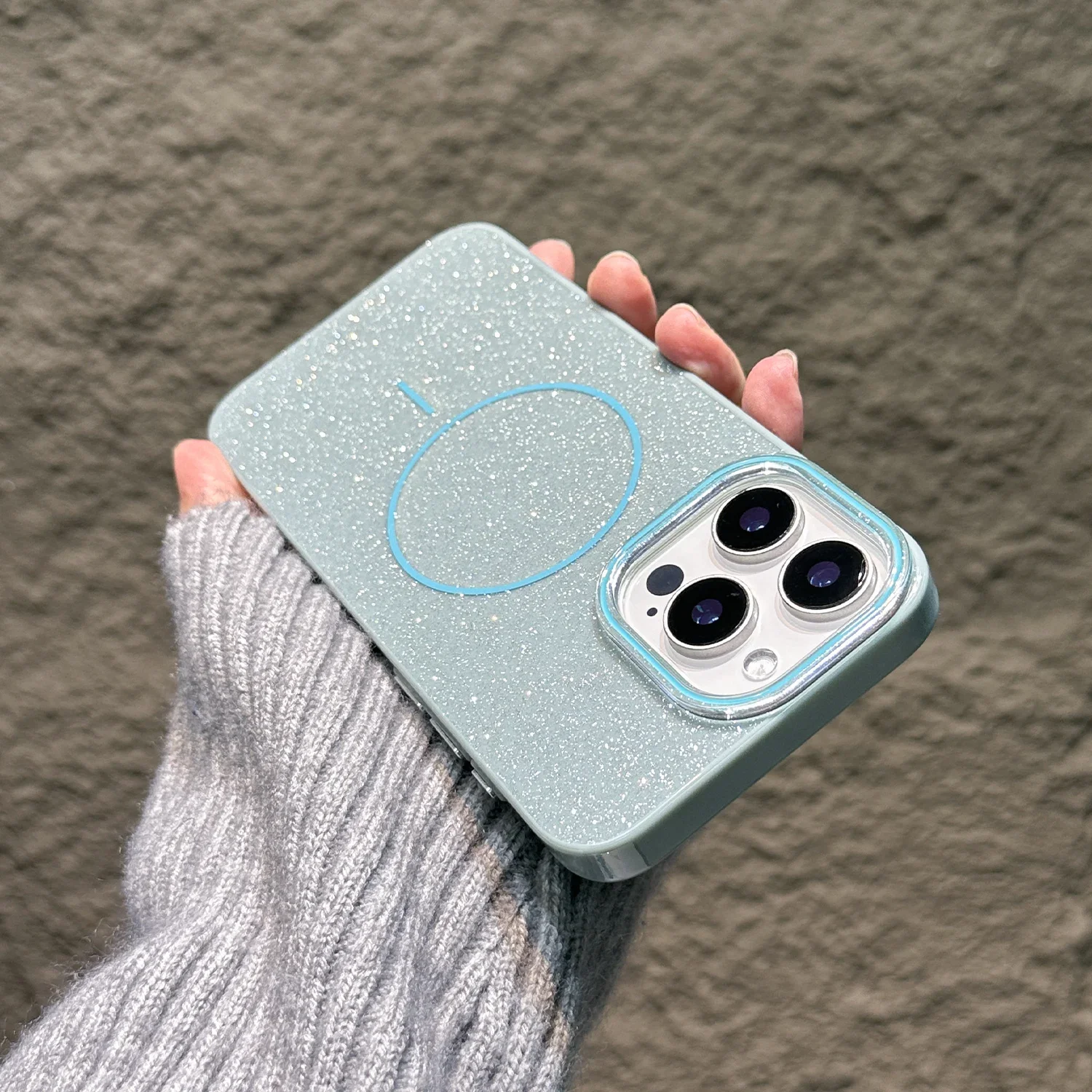 Para Magsafe Glitter Bling funda de teléfono para iPhone 16 15 14 13 12 11 Pro Max Plus carga inalámbrica magnética cubierta de caramelo de moda - imagen 3