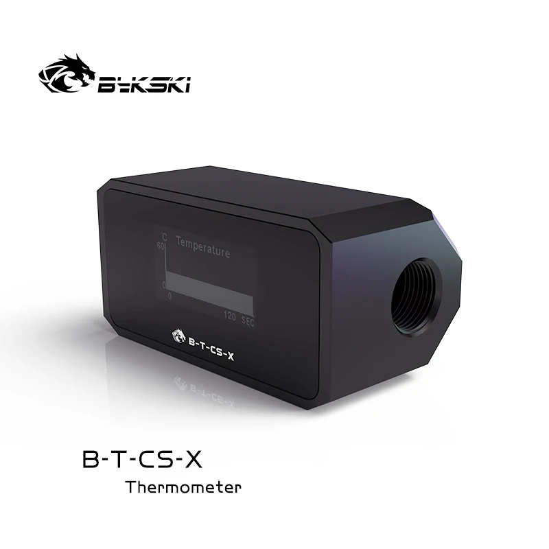 Bykski-medidor de temperatura del agua con pantalla Digital OLED, sistema de enfriador de agua, termómetro doble G1/4 '', Sensor de temperatura - imagen 4