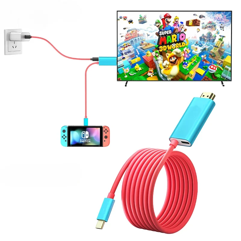 Cable USB tipo C a 4K HD de 2m con carga PD, Compatible con consola de juegos Nintendo Switch, modo de estación de acoplamiento de TV, Samsung Dex