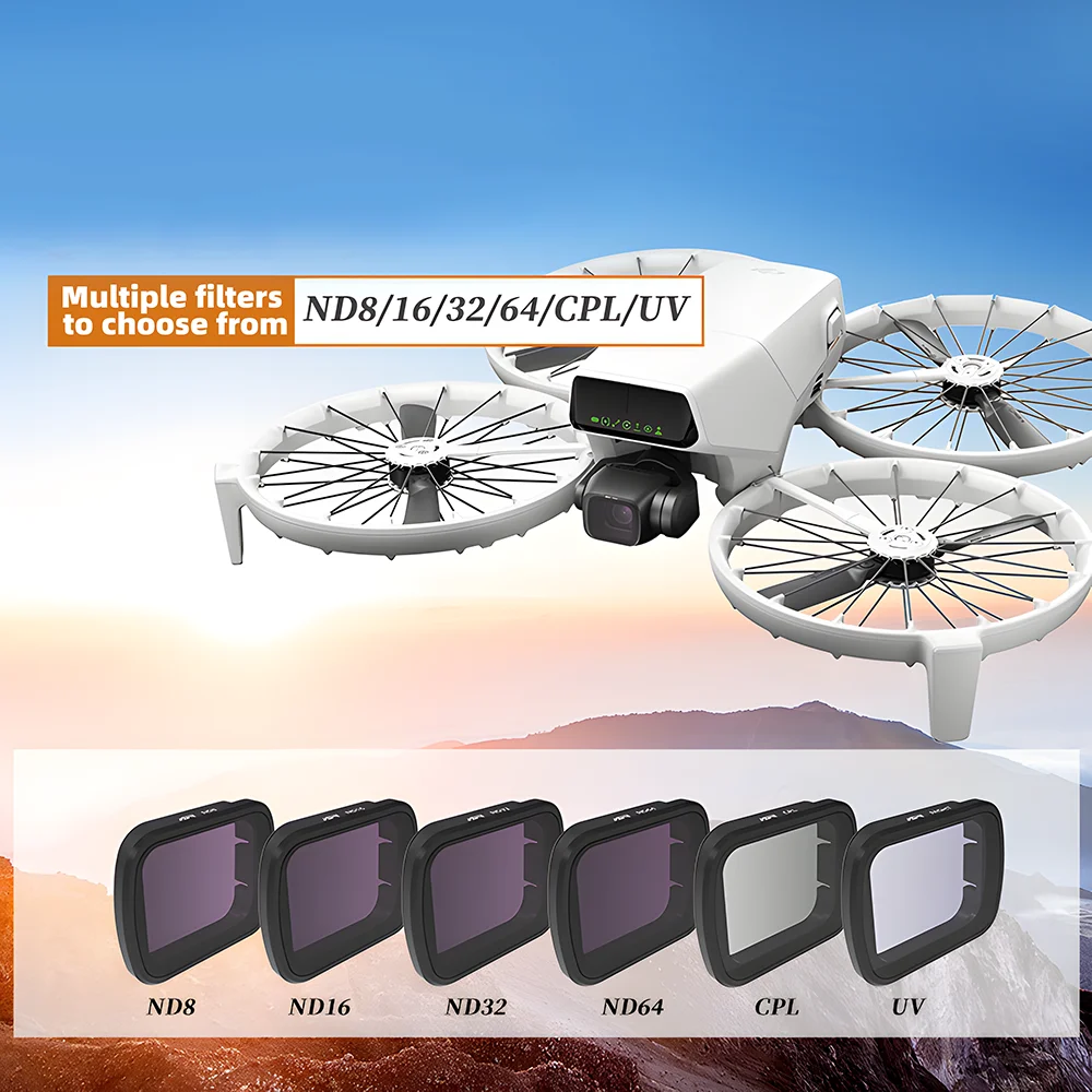 Juego de filtros ND para cámara ND8/16/32/64/128 UV CPL, Kit de filtro de lente de cámara de vidrio óptico para DJI FLIP, accesorios para Dron, Protector de lente