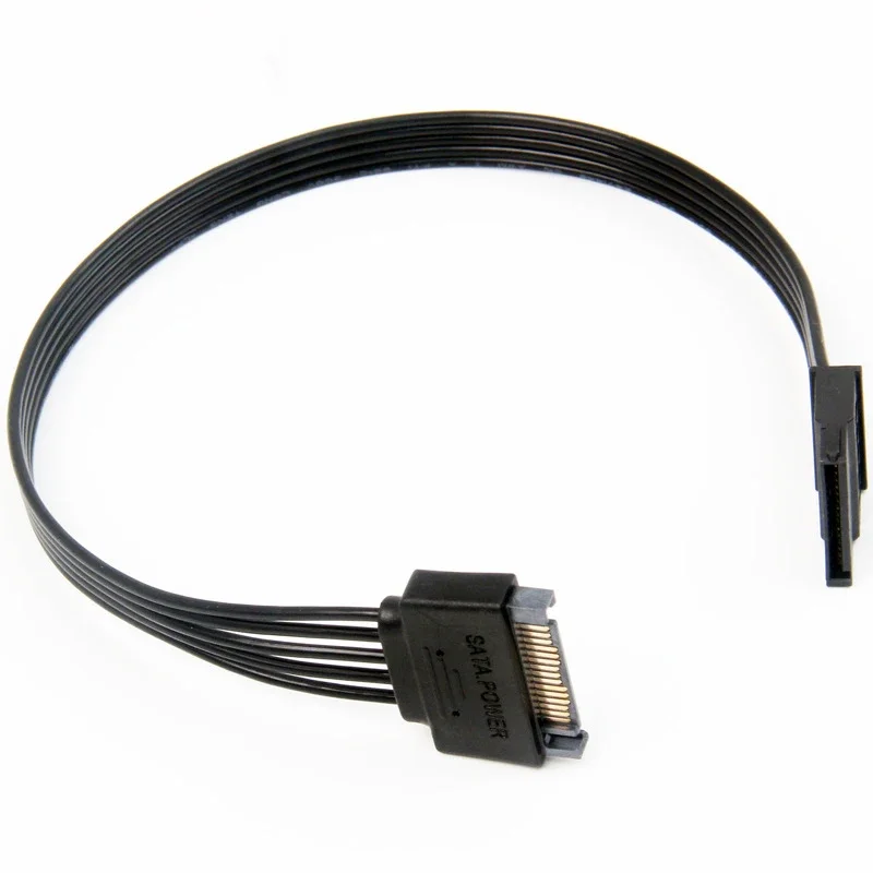 Cable de extensión de alimentación Sata de 30cm, disco duro Sata de 15 Pines, Cable adaptador de corriente macho a hembra