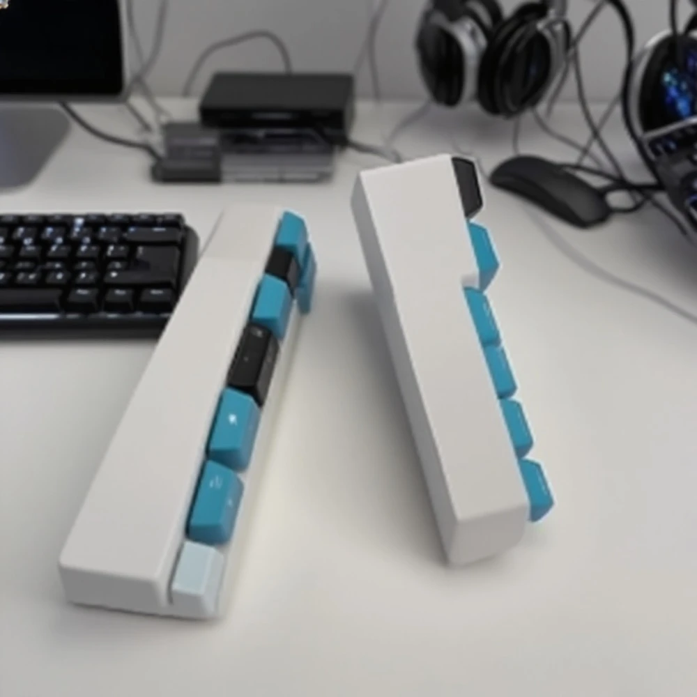 CORNE-teclado inalámbrico dividido, pantalla de visualización, perilla de Joystick, conexión de modo Dual Bluetooth, batería 1500, accesorios ergonómicos para juegos - imagen 5