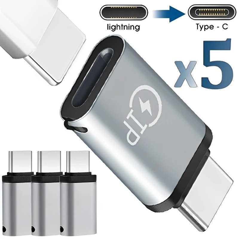 Adaptador de carga de teléfono Universal tipo C, convertidor de Cable Lightning hembra a USB C macho para IPhone 15, 14, 13, 12 Pro