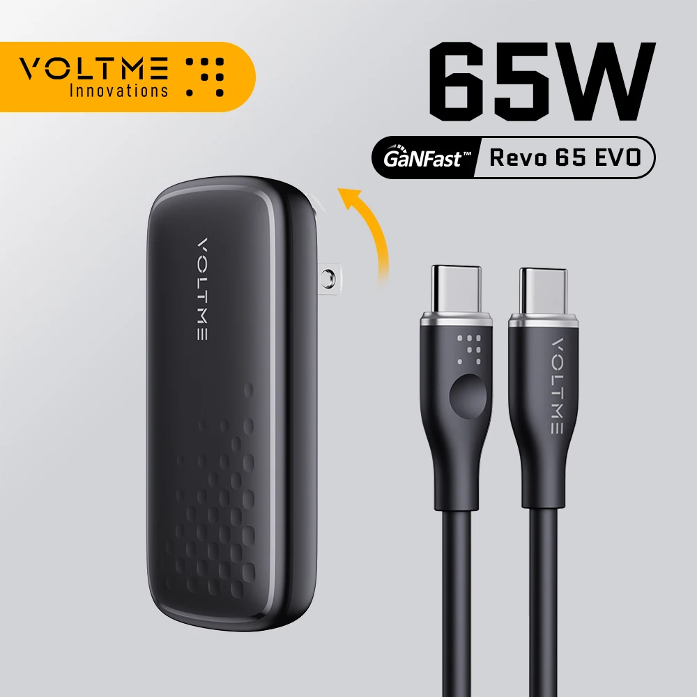 VOLTME GaN 65W cargador USB C ultrafino carga rápida 5,0 PD3.0 cargador de carga rápida cargador de teléfono para iPhone 14 Pro Max Macbook - imagen 2