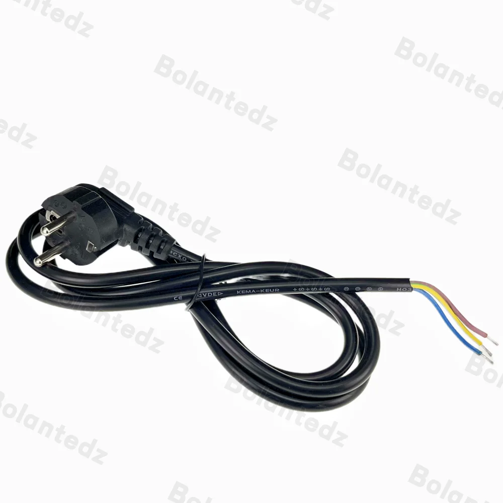 Bolantedz 1,5 M Cable de alimentación con enchufe europeo 16A Cable semiacabado de cola desnuda estándar europeo Cable de alimentación de cobre cuadrado de 3 pines 0,75 - imagen 5