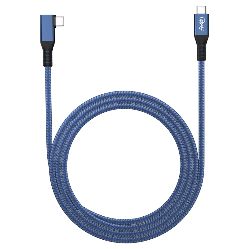 Cable Compatible con USB4 de ángulo recto de 1m/3 pies tipo C TB4 TB3 datos 40Gbps 8K @ 60Hz 20V 5A con soporte de carga de 100W DisplayPort Alt Mo - imagen 3