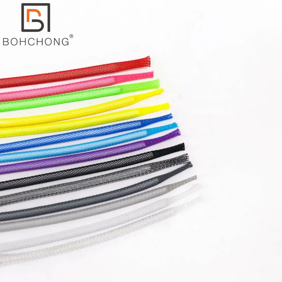 100m 3mm DIY 1/8 "seda única PET funda de Cable trenzado expandible para USB tipo C Cable en espiral de teclado - imagen 2