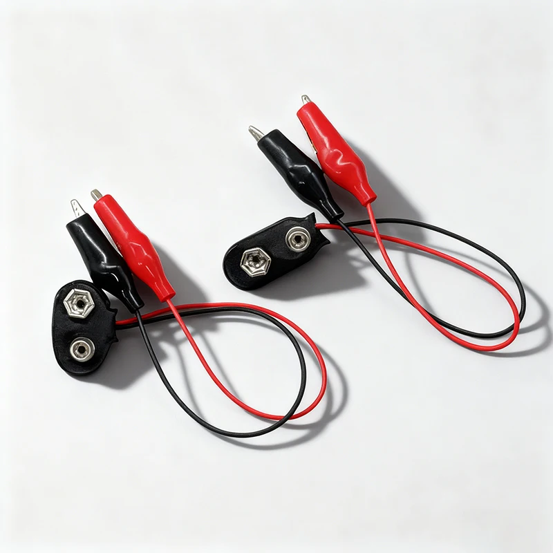 5 uds 9V conector de alimentación de batería adaptador de Clip a presión 2 Cable con cable conexión hebilla soporte de batería enchufe con cocodrilo