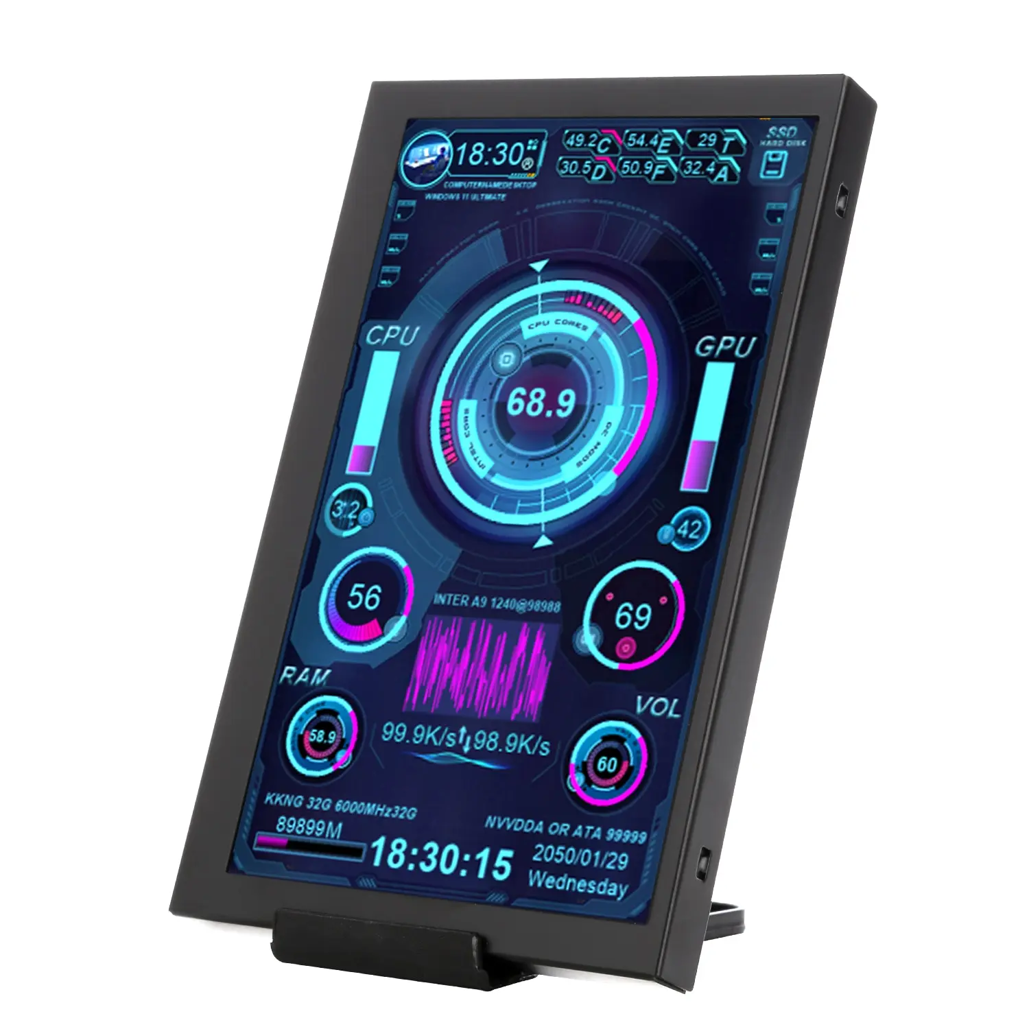 Nueva pantalla LCD IPS de 5 pulgadas USB TYPE-C pantalla secundaria ordenador CPU GPU RAM HDD Monitor no utiliza AIDA64