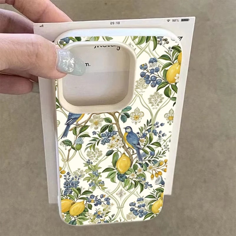 Funda de teléfono con diseño de lichi y árboles de limón para iPhone 17 16 15 14 Pro Max Plus 12 11 13 Pro XS Max XR, funda de silicona suave a prueba de golpes - imagen 4