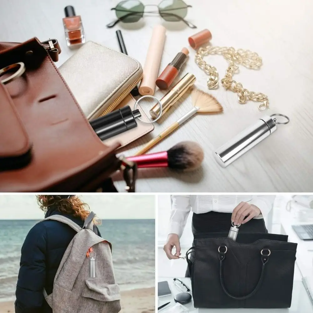 Mini soportes metálicos para palillos de dientes, puntas portátiles selladas, contenedores para pastillas, almacenamiento de viaje, pastillero impermeable para viajes al aire libre - imagen 4