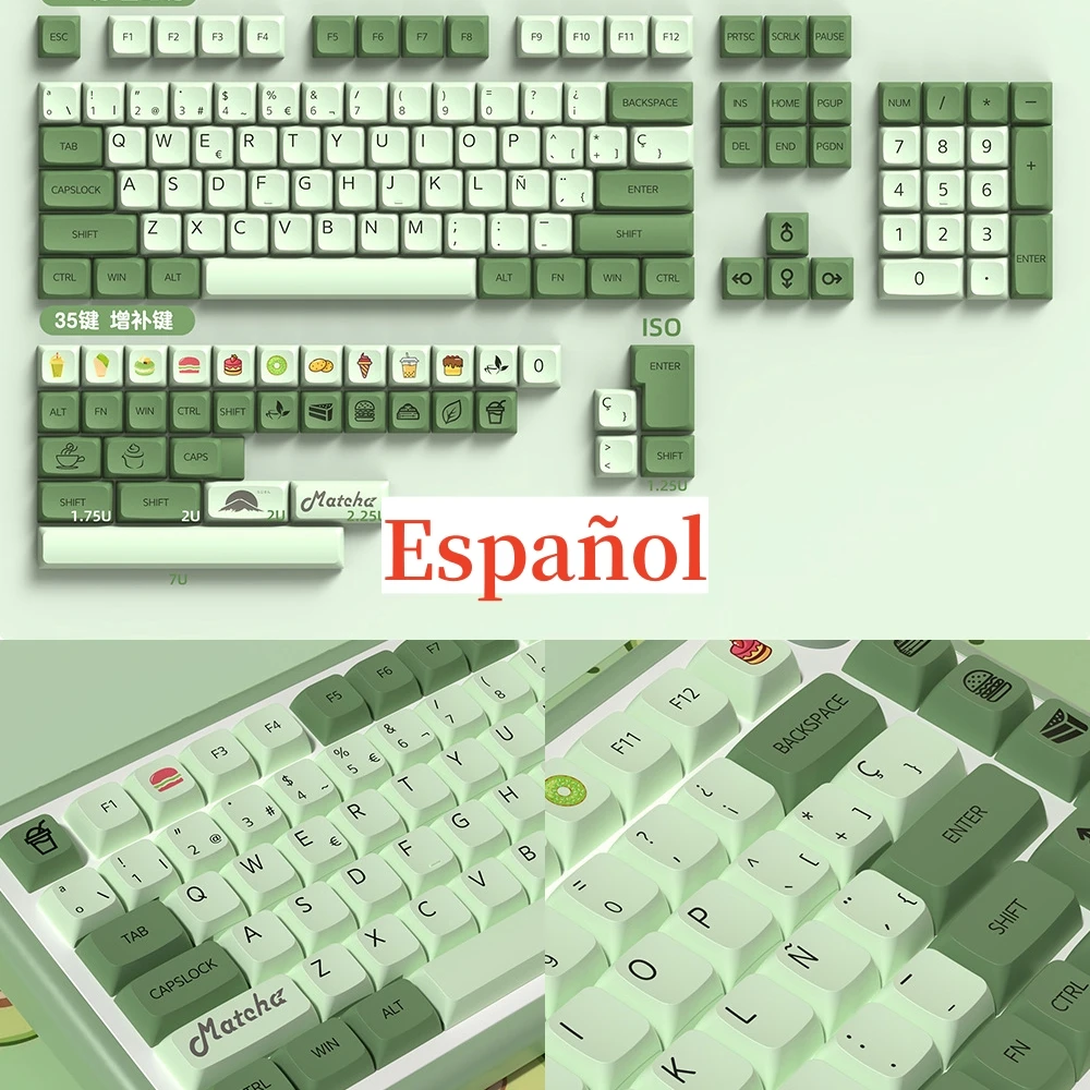 Teclas en español Teclas en español Ruso Coreano Portugués Francés Alemán Japonés Teclas Perfil XDA Teclas PBT para Cherry MX Switch Teclado mecánico Disposición ISO ANSI 139 Teclas FD1 Gran entrada Diseño ergonómico - imagen 3