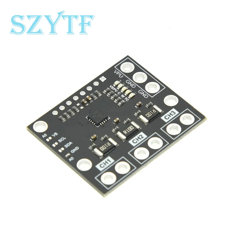 Módulo de placa de Sensor de Monitor de voltaje de fuente de alimentación de corriente de derivación de Triple canal I2C SMBUS INA3221, reemplaza INA219 con pines - imagen 3