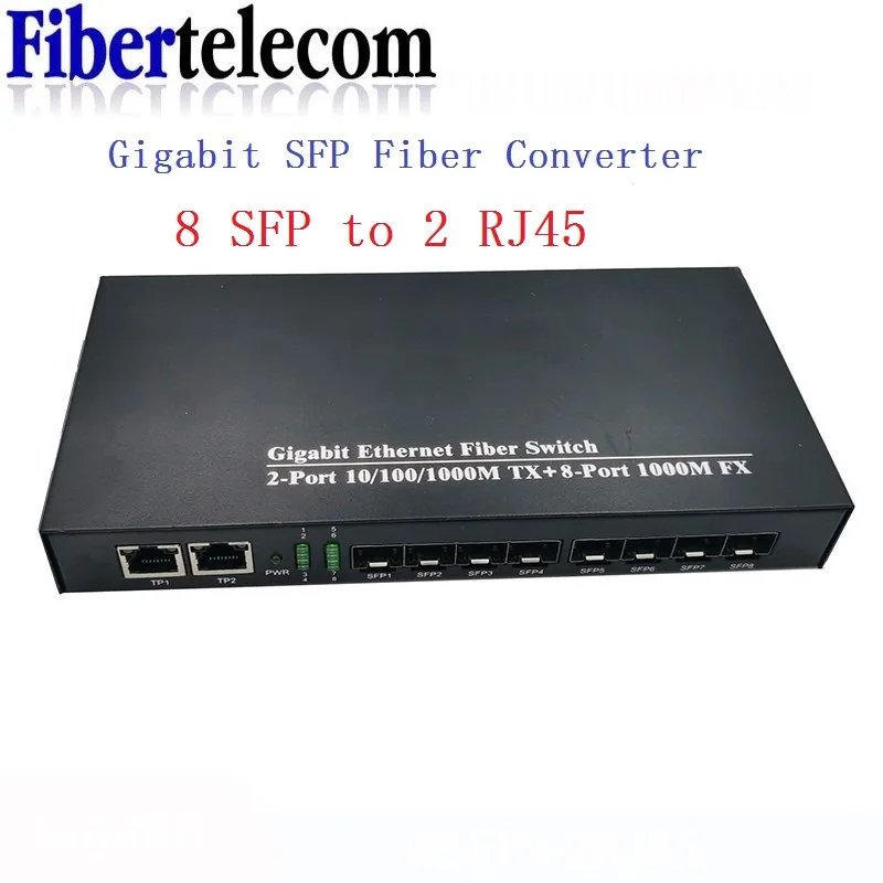 Convertidor de medios Gigabit SFP SFP a 1/2/4/8 RJ45, módulo transceptor Ethernet rápido de 100/1000M, interruptor de canal de fibra de cámara IP - imagen 3