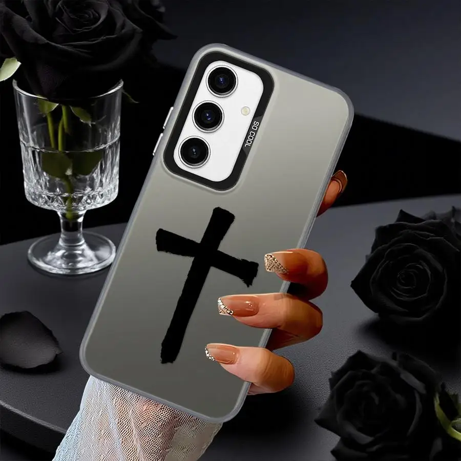 Funda para Samsung Galaxy A25 A23 A73 A32 A36 A22 A52 A53 A24 A26 A33 A34 funda trasera para teléfono patrón de cruz genial - imagen 3