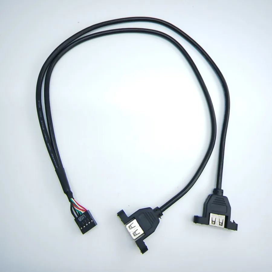Cable Extensión USB 2.0 9 Pines a 2 Puertos Conector Dupont - imagen 2