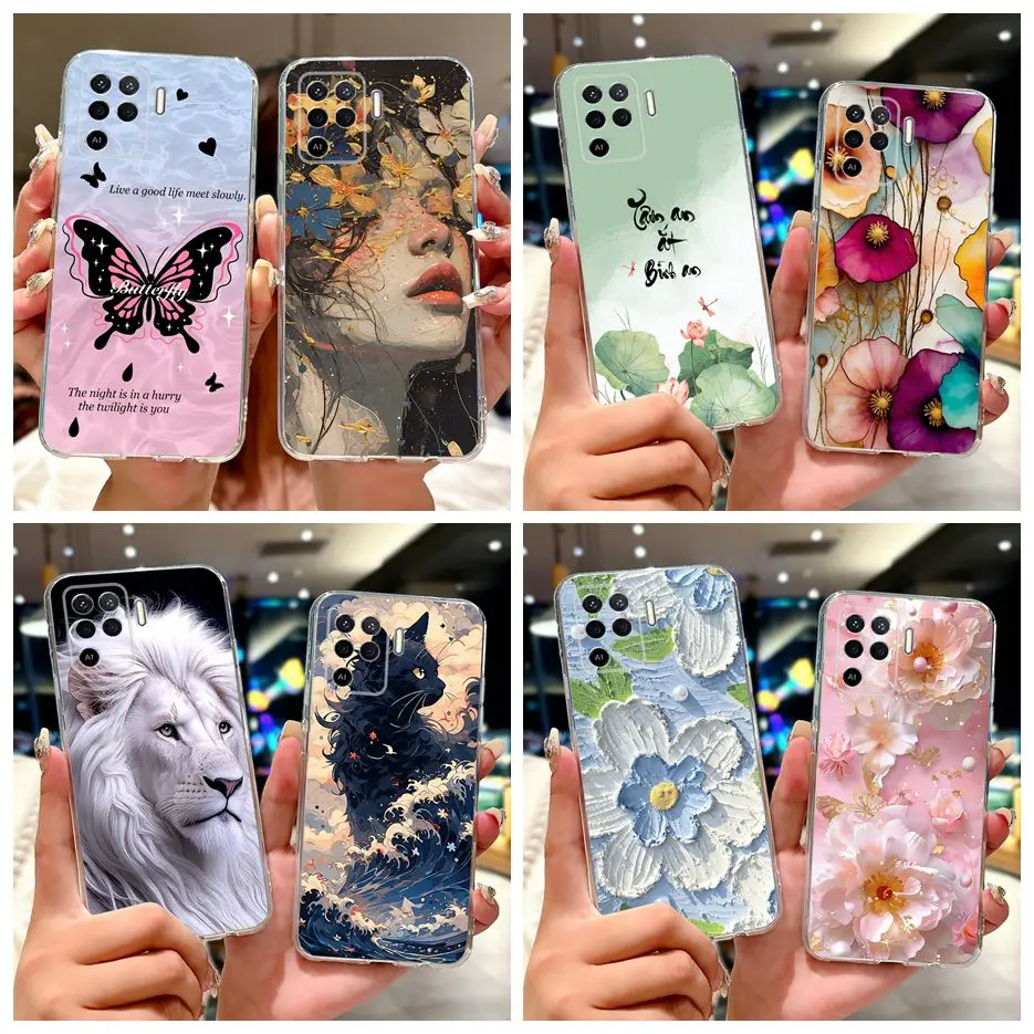 Para Oppo Reno 5 Lite funda CPH2205 funda pintada de moda funda de teléfono suave y delgada para Oppo Reno5 Lite Reno 5F 5Z Reno5F Reno5Z Fundas