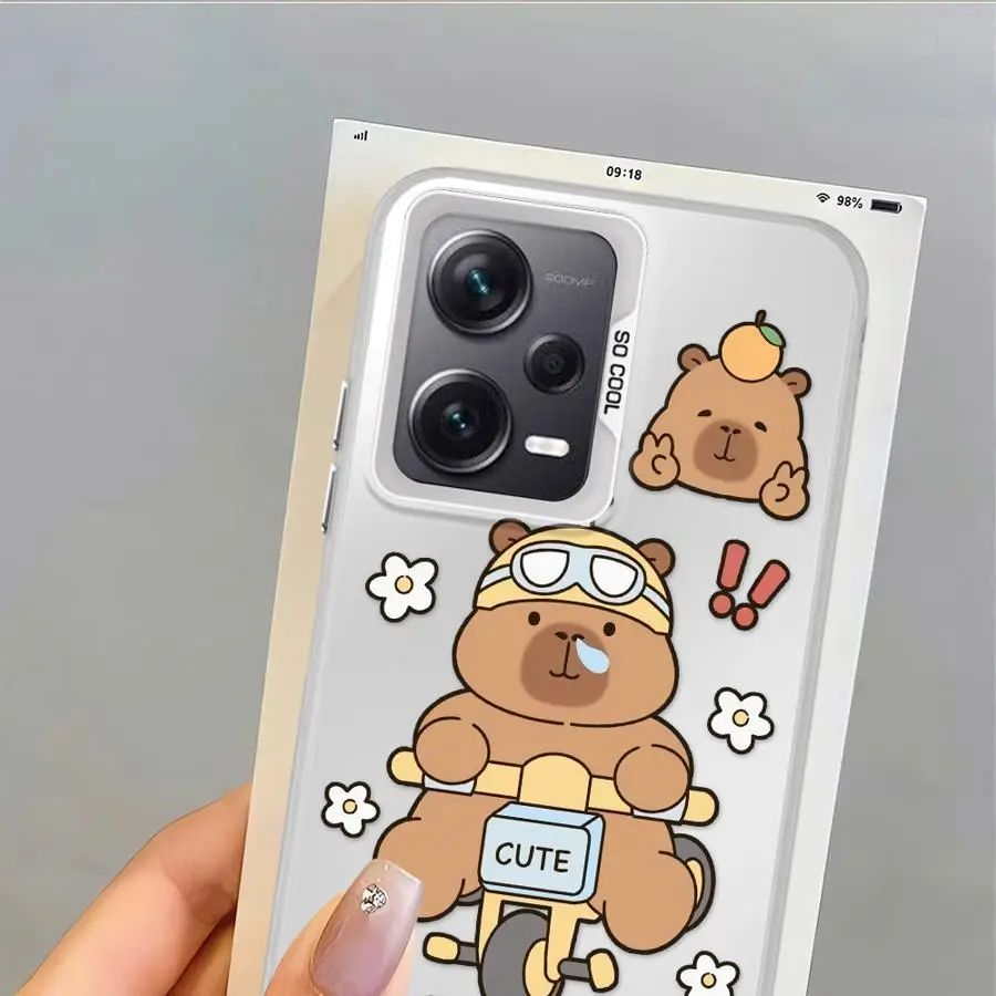 Funda trasera de teléfono para Xiaomi Redmi 13C 9C A5 12C 10C A1 A2 Plus 9T K60 14C capibara dibujos animados lindo - imagen 2