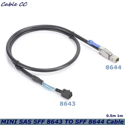 Cable Mini SAS SFF-8644 a SFF-8643 12Gbps HD Externo