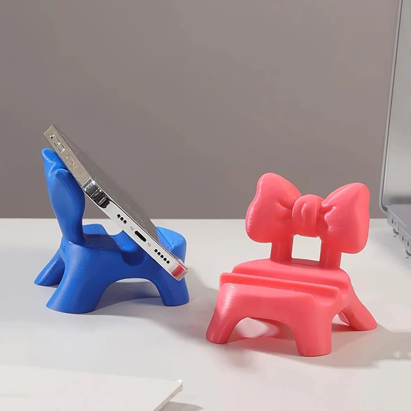 Taburete creativo de Color dopamina, soporte para teléfono, decoración divertida para escritorio de oficina, soporte para tableta, soporte para marco de fotos, 1 ud. - imagen 5